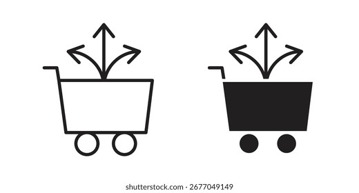 Cross-Selling-Symbol Set Line Art und Glyphe Design. EPS10