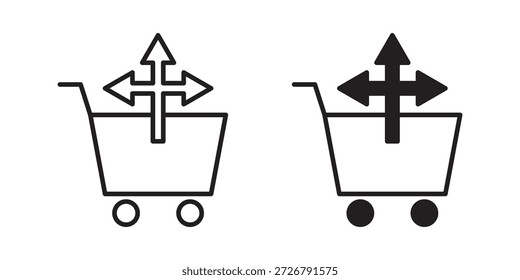 Conjunto de ícones de venda cruzada. pacote mínimo de logotipos da Web.