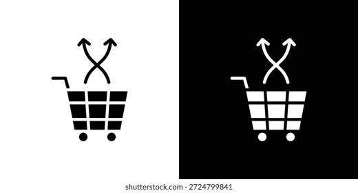 Venda cruzada ícone silhueta vetor plana ilustração design pack.