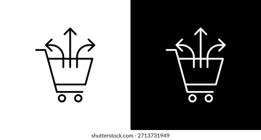 ícone Venda cruzada. Símbolo simples plano. Ilustração do pictograma do contorno de preto perfeito