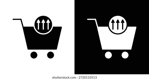 Cross sell icon simple flat graphic illustrations. Black and white silhouette vector