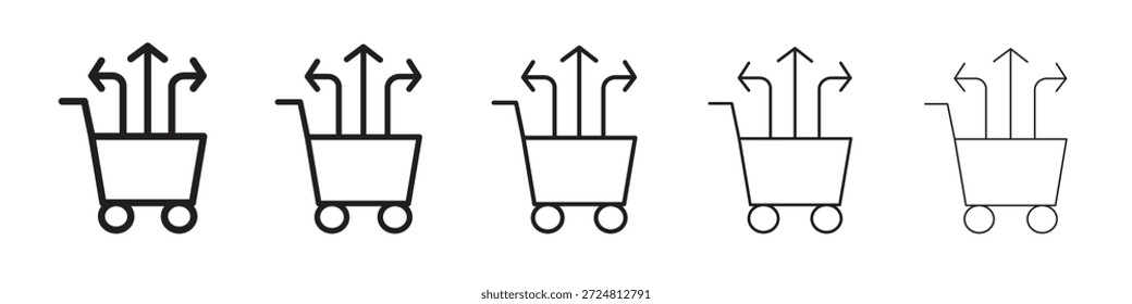 ícone Venda cruzada. Estilo de contorno simples. Elementos gráficos.