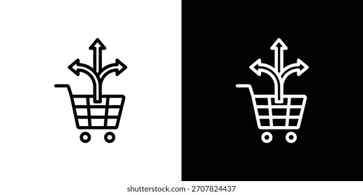 Cross sell icon symbol in thin line, outline and stroke style for apps