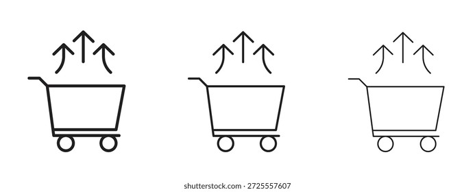 Símbolo de linha fina do ícone de venda cruzada no plano de fundo branco, ilustração editável do vetor de traçado