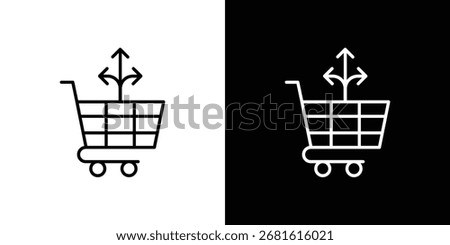 Cross sell icon thin line symbol on white background. Editable stroke vector illustration