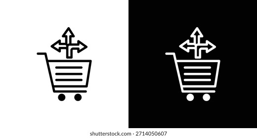 Cross sell icon in thin stroke and flat style.