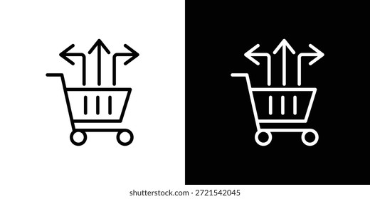Cross sell icon in trendy stroke thin linear style.