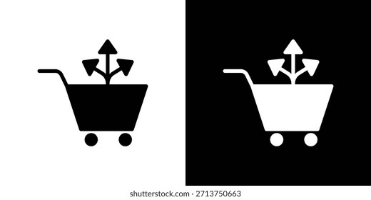Cross sell icon. Vector illustration. Silhouette in black color