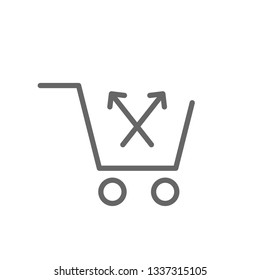 Cross sell line icon. Market retail sign. Quality design element. Classic style. Editable stroke. Vector