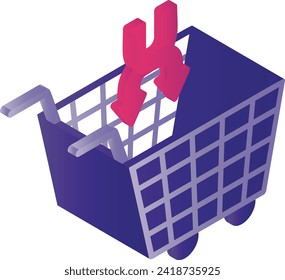 Cross Sell the Product Concept, Shopping Cart with Arrows Vector Icon Design, SEO and Digital Marketing Symbol, Upsell ecommerce stock illustration