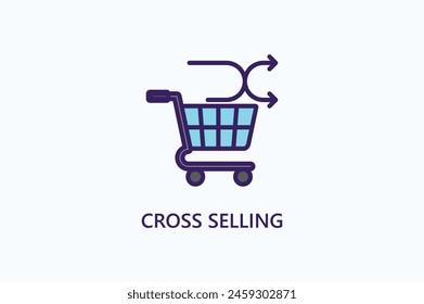 Cross-Selling-Vektorgrafik-Symbol oder Logo-Illustration