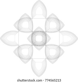 Cross Shape Abstract Geometric Pattern