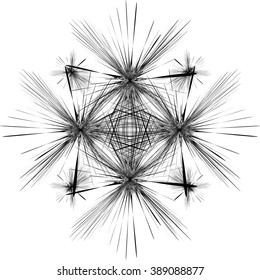Cross shape abstract rays vector.