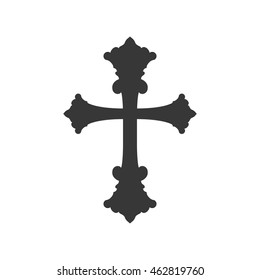 cross shape god belief religion icon. Isolated and flat illustration. Vector graphic