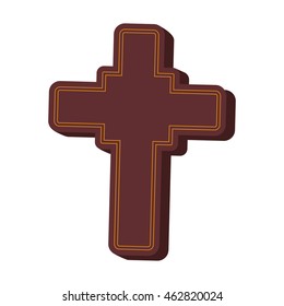 cross shape god belief religion icon. Isolated and flat illustration. Vector graphic
