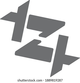cross shape vector simple icon