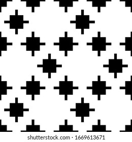 Patrón transparente. Comodidad étnica. Fondo popular. Papel tapiz geométrico. Inca cruza la imagen. Motivo tribal. Antiguo mosaico. Papel digital, diseño web, impresión textil, abstracto. Trabajo de vectores