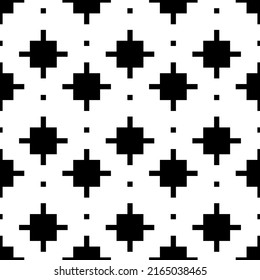 Kreuzformen nahtloses Muster. Ethnische Ornamente. Folkter Hintergrund. Geometrisches Bildschirmhintergrund. Inca kreuzt das Bild. Stammesmotiv. Altes Mosaik. Digitales Papier. Abstraktes Webdesign. Textildruck. Vektorkunst