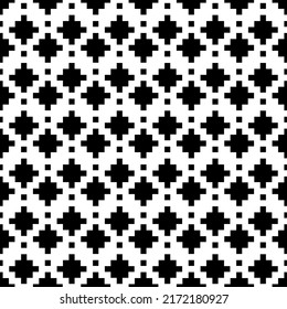 Cross shapes seamless pattern. Ethnic ornament. Folk background. Geometric wallpaper. Inca crosses image. Tribal motif. Ancient mosaic. Digital paper. Abstract web design. Textile print. Vector work