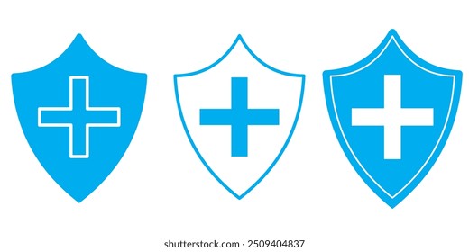 Ilustración vectorial de icono de escudo cruzado