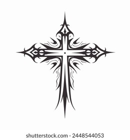 Cross with Shroud Logo Christian, Religion, Symbol, Emblem, Icon.