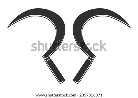 Cross Sickle silhouette,Vector, Cross Sickle,  Sickle Silhouette, Cross Sickle Vector,  Agriculture elements, Farming equipment, Farming tool, Agriculture tool Foto stock © 
