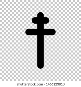Cross sign. Black icon on transparent background. Illustration.