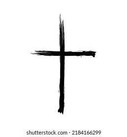 Cross sign Brush. Cross in grunge style isolated on white background. vector eps10