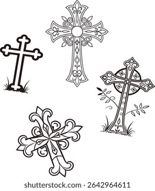 Cross sign Christian Modern Vector Style