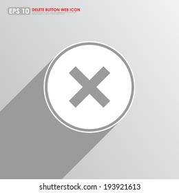 Cross sign in circle on gray background - can be used as symbols of wrong, close, deny etc.
