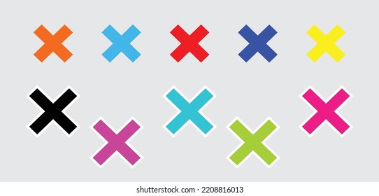 Signo cruzado Colorido Vector Icono Diseño Vector Eps8