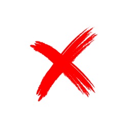 Cross Sign X Icon Red Sketch Mark Grunge Brush For Symbol Of Wrong Delete  Error Cancel And Reject Paint And Ink For Handwritten Logo For Vote And  Check Blood Stamp In Shape