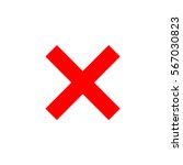 Cross sign element. Red X icon isolated on white background. Simple mark graphic design. Button for vote, decision, web. Symbol of error, check, wrong and stop, failed. Vector illustration