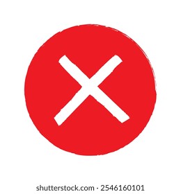Elemento de signo cruzado. Icono de X rojo.
