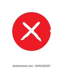 Elemento de signo cruzado. Icono de X rojo.