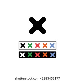 Cross sign flat icon on dark background, vector symbol
