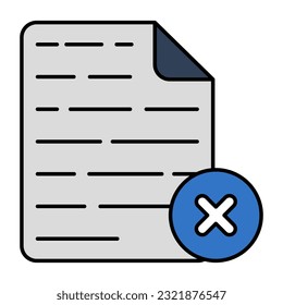 Firma cruzada con papel plegado que muestra un icono de concepto de archivo incorrecto 