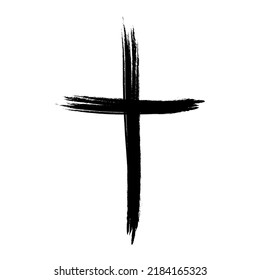 Cross sign in Grunge Brush isolated on white background. vector eps10