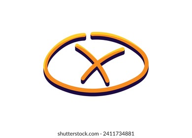 Cross Sign Highlight Note Sticker Design