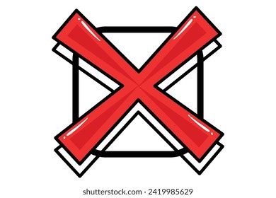 Cross Sign Highlight Note Sticker Design