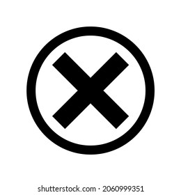 Icono de signo cruzado. Icono negro. Ilustración vectorial.