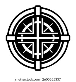 Cross sign icon in filled style