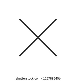 Cross sign icon. Outline icon on white background. Cross sign Silhouette. Web site, page and mobile app design vector element.