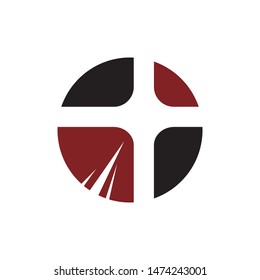 Cross sign logo design template vector illustration
