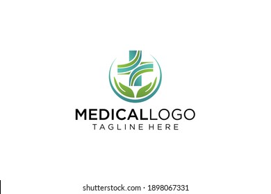 Cross Sign Medical Logo Health Symbol Pharmacy Icon. Flat Vector Logo Design Template Element