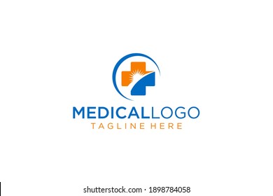 Cross Sign Medical Logo Health Symbol Pharmacy Icon. Flat Vector Logo Design Template Element