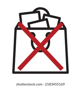 Cross sign on shopping bag means not to store something for long time. You can also use storing sign individually. There is a shopping bag in this file. You can use this vector file in your design.