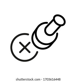 Icono de vector de contorno de signo cruzado aislado en fondo blanco, símbolo de marca incorrecta para diseño de sitio web, logotipo, aplicación, interfaz de usuario.