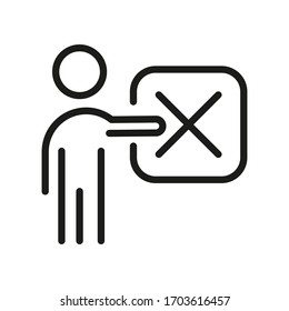 Cross Sign Outline Vektorillustration Symbol einzeln auf weißem Hintergrund, falsches Markierungssymbol für Website-Design, Logo, App, UI.