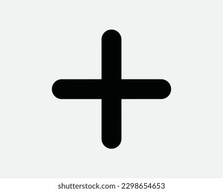 Signo cruzado Plus Añadir matemáticas matemáticas adicionales Icono de línea blanca y negra símbolo vector de ilustración Ilustración